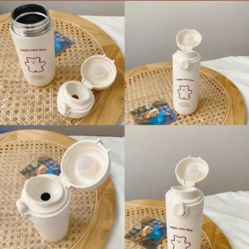 🐻 Bear Thermos Cup 350ml/450ml | Ανοξείδωτο Θερμός Μπουκάλι Νερού | Ιδανικό για Σπορ & Ταξίδια