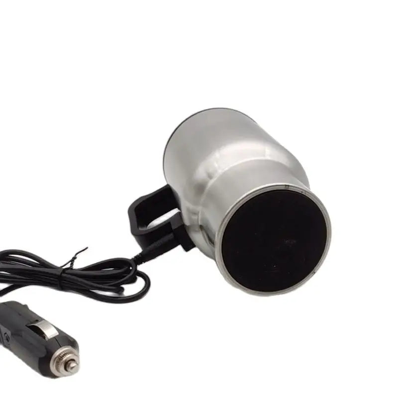 🚗 12V Car Heated Mug 450ml | Θερμαινόμενο Θερμός Αυτοκινήτου από Ανοξείδωτο Ατσάλι με Καπάκι & Φορτιστή Αναπτήρα