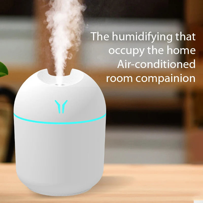 💧🌙 Mini Ultrasonic Air Humidifier 250ML – USB Aroma Diffuser με Ρομαντικό Φως ✨ Ιδανικό για Σπίτι & Αυτοκίνητο