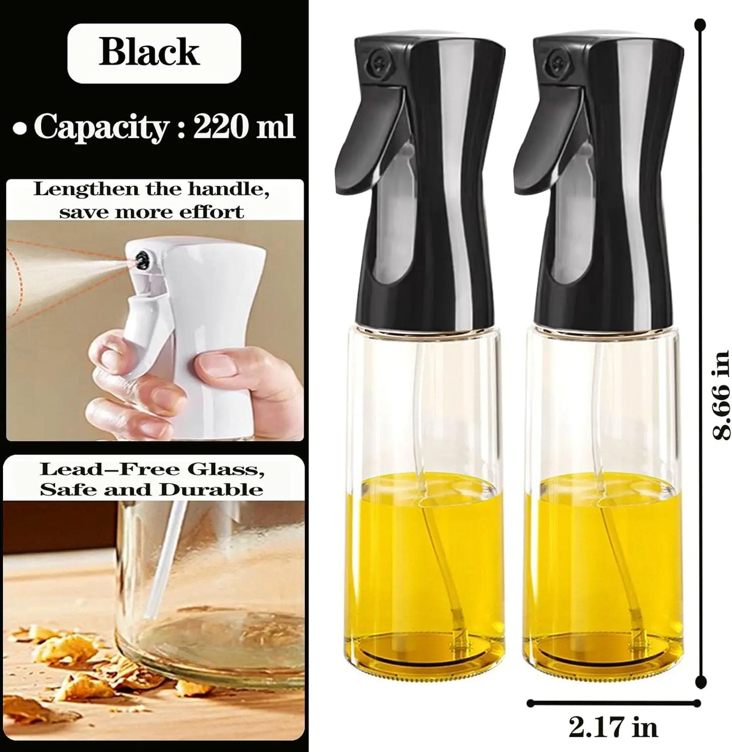 🫒✨ Olive Oil Mister – Γυάλινο Μπουκάλι Ψεκασμού για Μαγειρική 🍳 Air Fryer & Kitchen Accessory