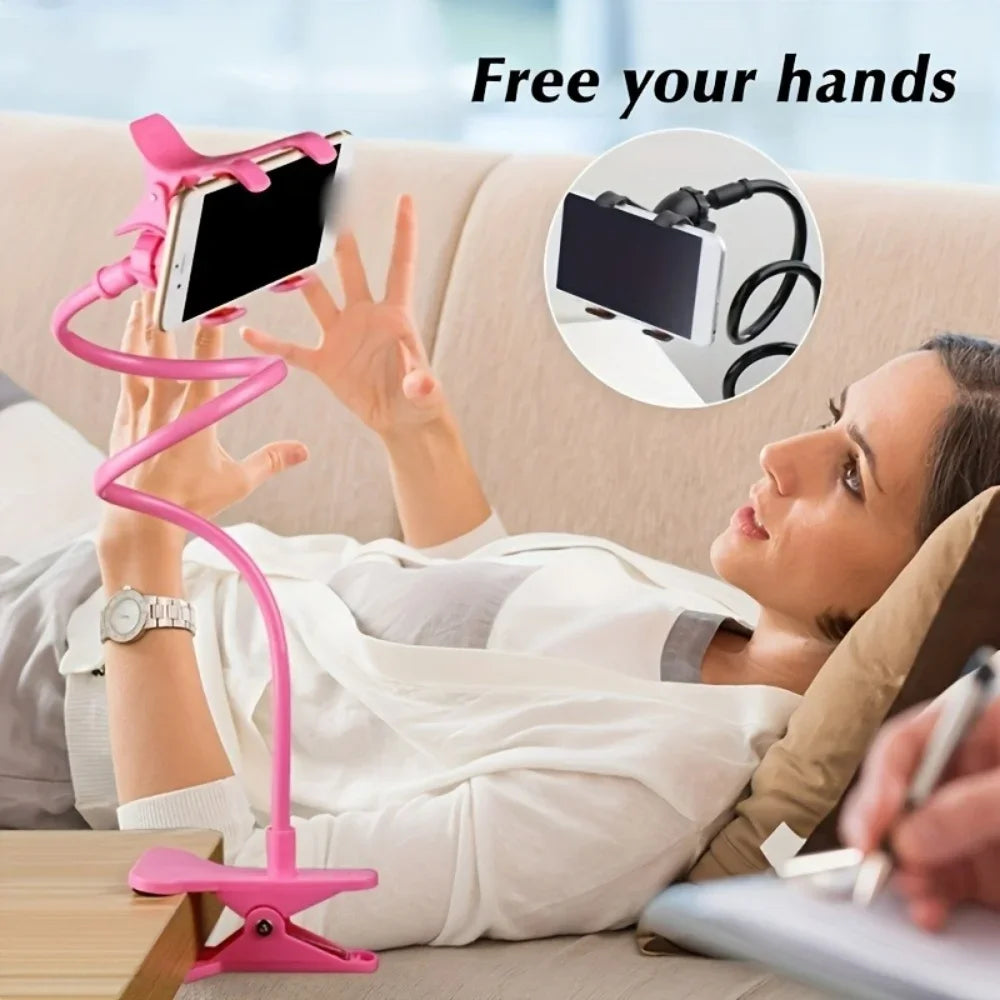 📱🛋️ Lazy Bedside & Desktop Bracket – Ευλύγιστη Βάση Κινητού με Μακρύ Βραχίονα 360° 🔄