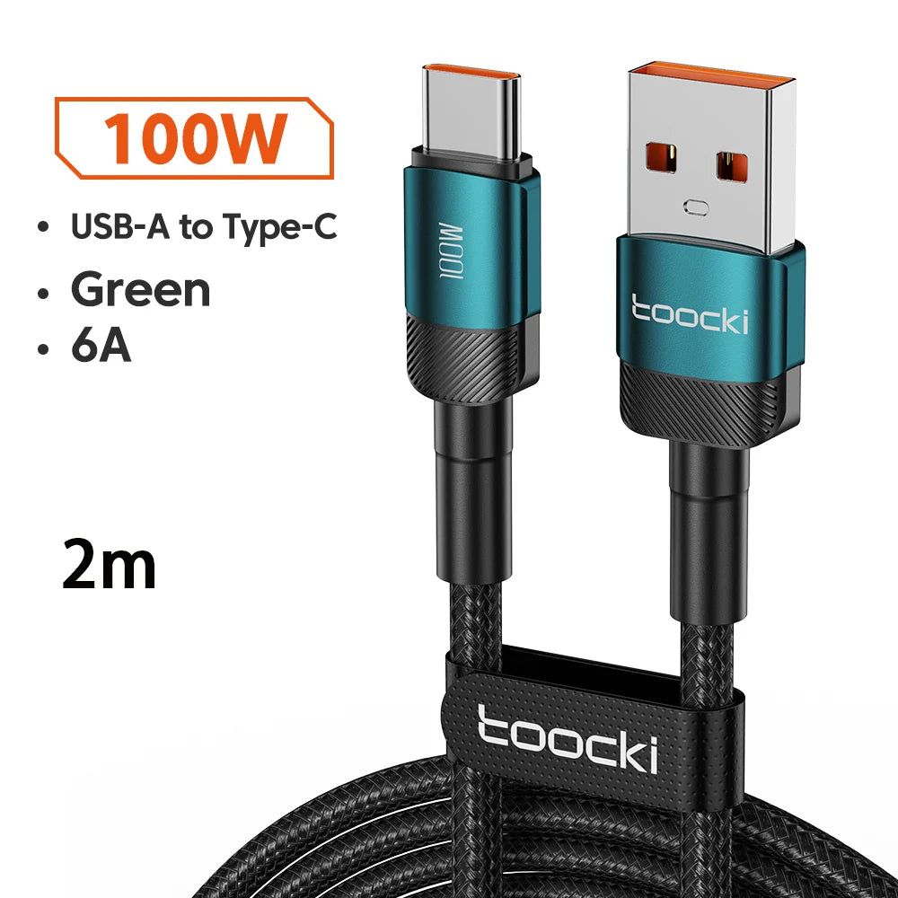 ⚡🔌 Toocki 6A USB to Type-C Cable – PD 100W Ταχεία Φόρτιση & Data Sync 🎯