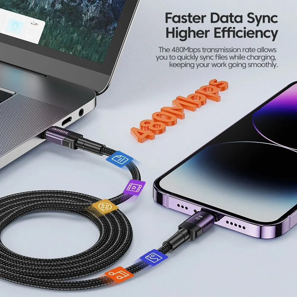 ⚡📱 Toocki PD 20W USB-C to Lightning Cable – Γρήγορη Φόρτιση & Data Sync 🎯