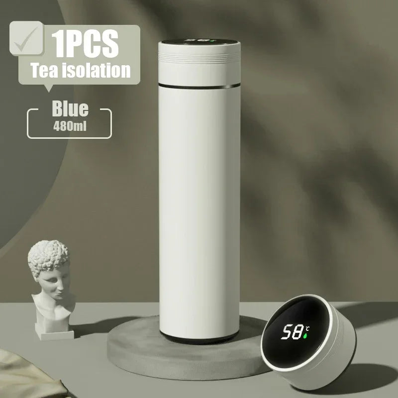 🌡️☕ Smart Thermos 480ml | 304 Ανοξείδωτο Ατσάλι | 💧 Αδιάβροχο | LED Ένδειξη Θερμοκρασίας | Double-Wall Vacuum Cup