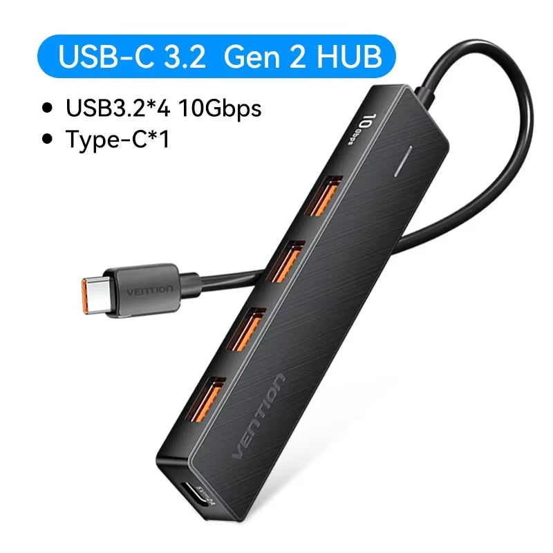Vention USB 3.2 Gen2 HUB 5 Ports – 10Gbps High-Speed Multiport Adapter