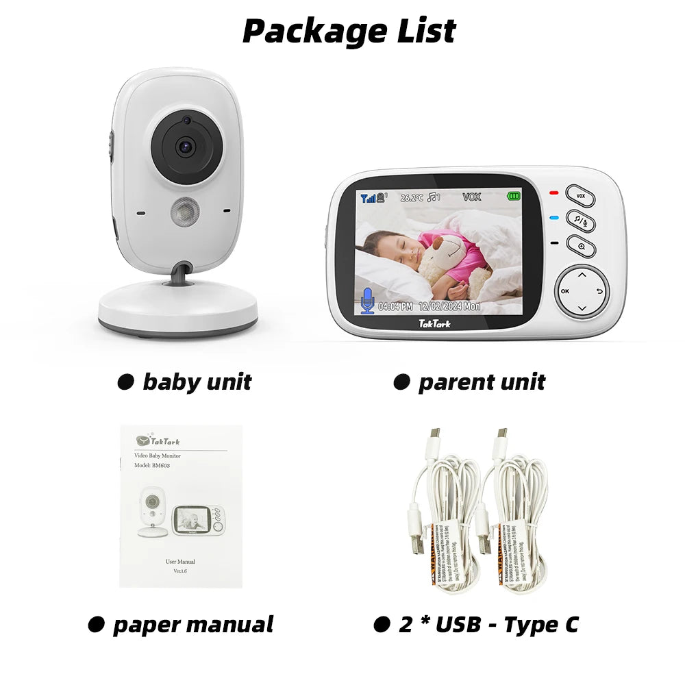 🍼📹 TakTark 3.2” Wireless Video Baby Monitor – Η ήρεμη λύση για γονείς Δες, άκου & μίλα στο μωρό σου εύκολα και με ασφάλεια – μέρα & νύχτα! 💖