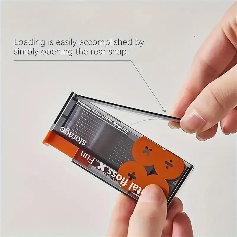 🦷 10Pcs Mecha Wind Mirror Portable Floss Box – Αυτόματο Pop-Up Οργανωτής Οδοντικού Νήματος