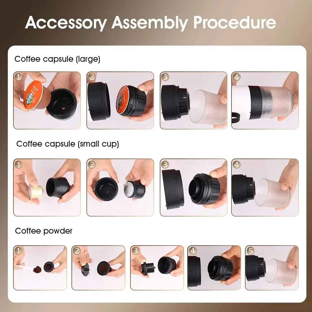 ☕🚀 Φορητή 3-in-1 Καφετιέρα Espresso – Ο Καφές σου Παντού! 🚀☕ 3-in-1 Portable Espresso Machine