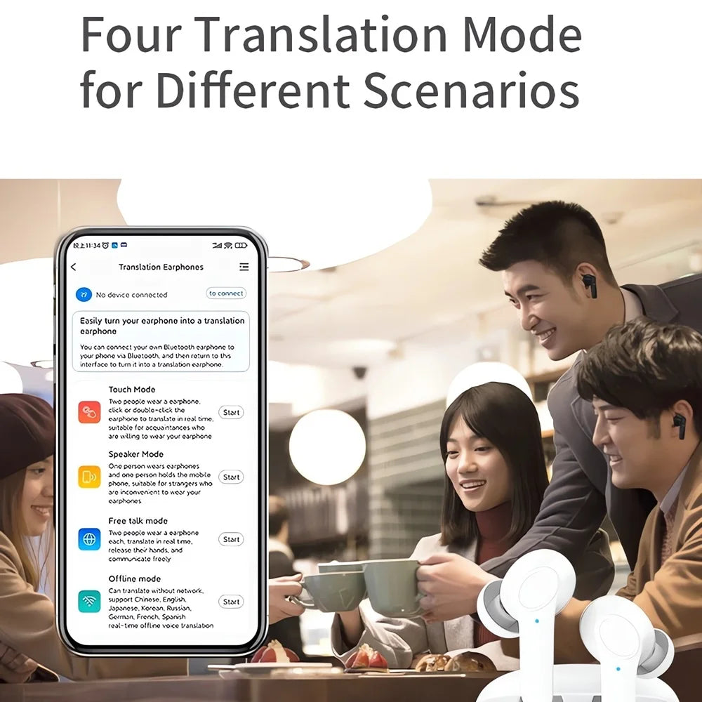 🎧 Intelligent Translate Earbuds – 144 Γλώσσες, 98% Ακρίβεια, AI Real-Time Μετάφραση
