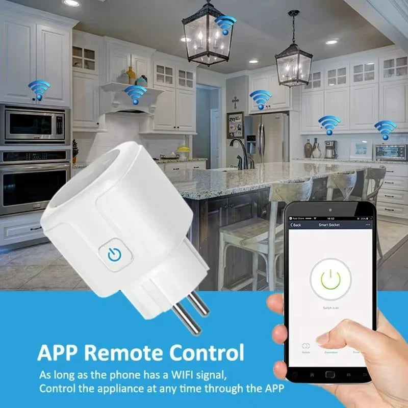 🔌📱 EU WiFi Smart Plug 16A/20A – Έξυπνη Πρίζα με Power Monitor & Timer ⏱️ Συμβατή με Alexa & Google Home