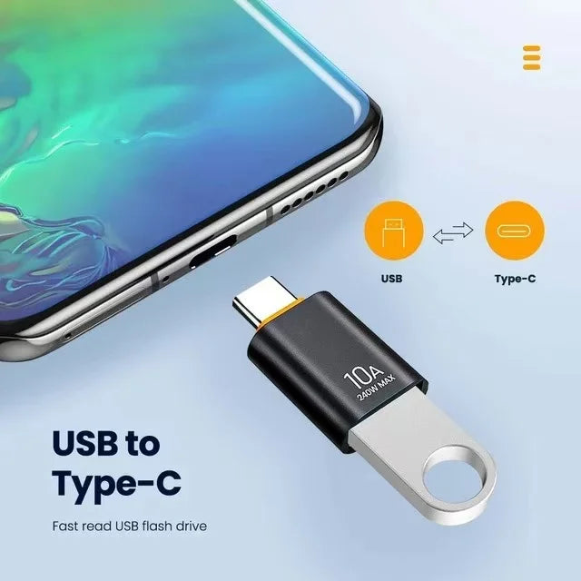🔌⚡ USB A → USB-C OTG Adapter – 10A/6A Fast Charge & USB 3.0 Data Converter 🎯