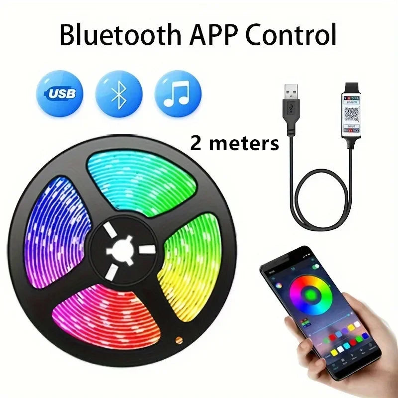 🌈💡 RGB LED Strip Light – SMD 5050 USB με APP & Remote Control 📱✨ Για TV, Σαλόνι & Υπνοδωμάτιο
