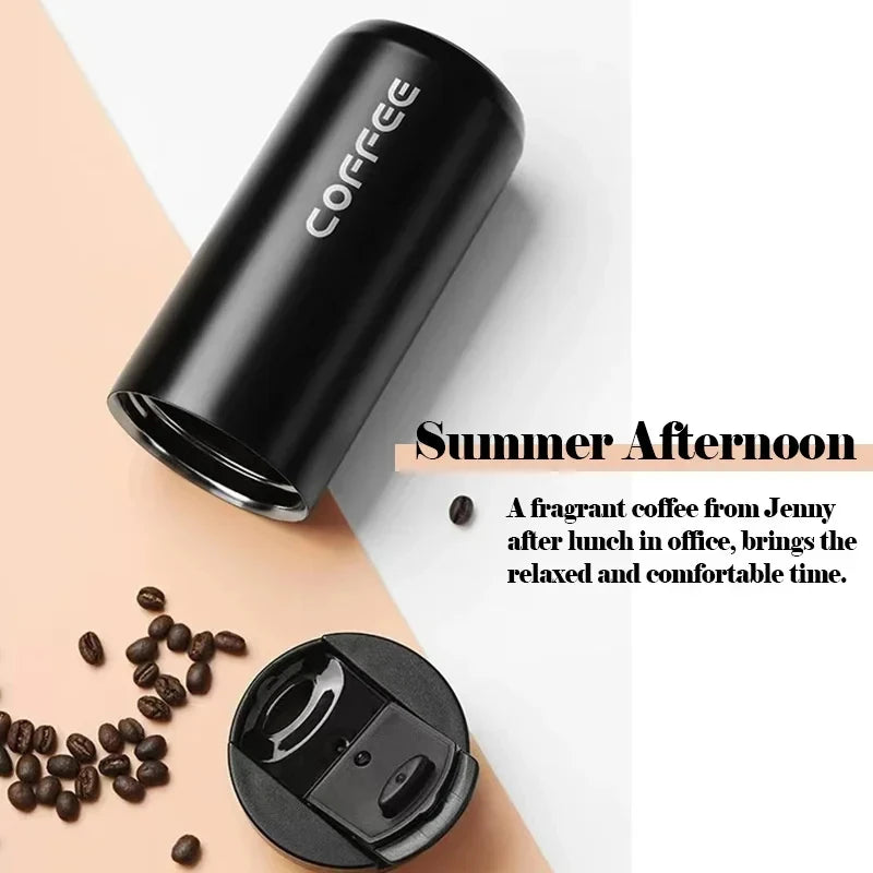 ☕ 400ML Ανοξείδωτο Θερμός Καφέ – Leakproof Car Vacuum Flask 🚗🔥❄️