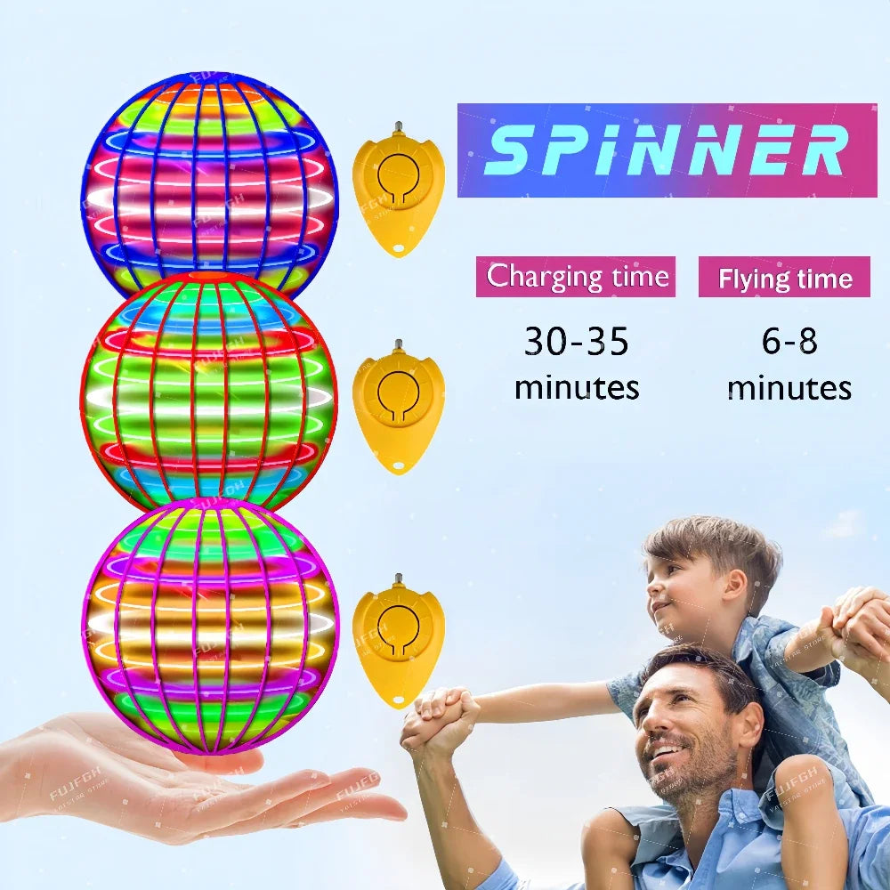 🌌✨ Flying Ball Boomerang Fly Orb Magic – LED Drone Hover Spinner 🎁