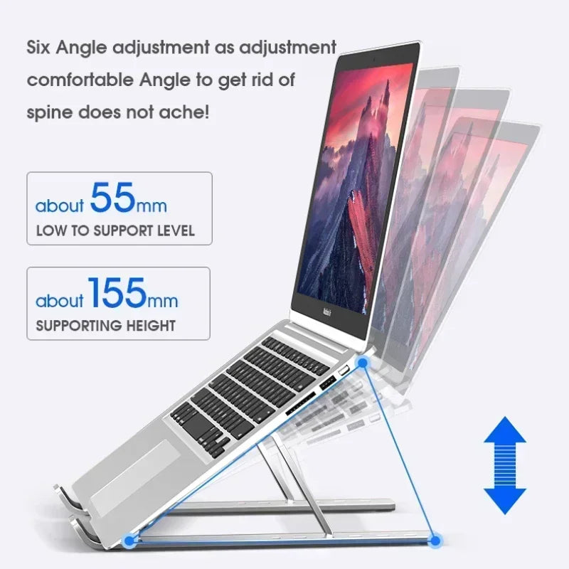 💻✨ Αναδιπλούμενη Αλουμινένια Βάση Laptop – Ρυθμιζόμενη & Εργονομική 🎯