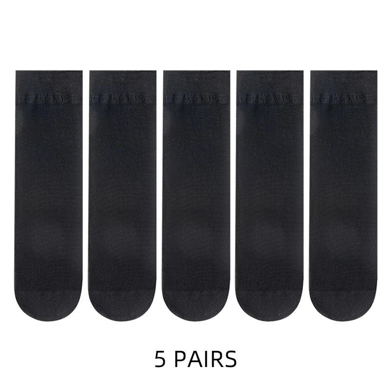 🧦✨ Σετ Διάφανα Κρυστάλλινα Καλτσάκια – Ultra Thin & Anti-Hook ✨🧦 5–20 Ζευγάρια Καλοκαιρινές Γυναικείες Κάλτσες | Crystal Silk Nylon Ankle Socks