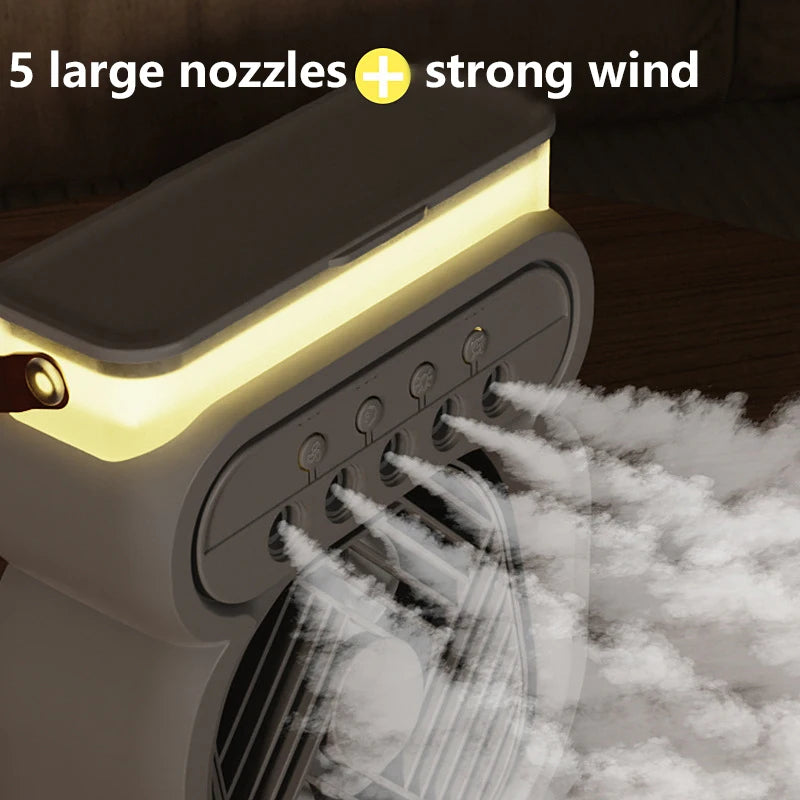 ❄️💧 3 σε 1 Υγραντήρας & Ανεμιστήρας με LED – Δροσιά, Ομίχλη & Ατμόσφαιρα σε Κάθε Χώρο! 💧❄️ 3-in-1 Humidifier Spray Fan