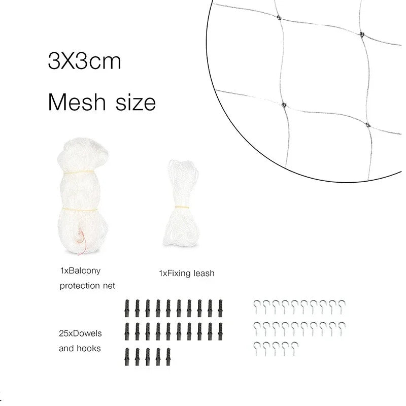 🐱 Προστατευτικό Δίχτυ Ασφαλείας για Γάτες & Κατοικίδια – Cat Net Balcony Safety Mesh | Ανθεκτικό Πλέγμα Πτώσης για Μπαλκόνια & Παράθυρα
