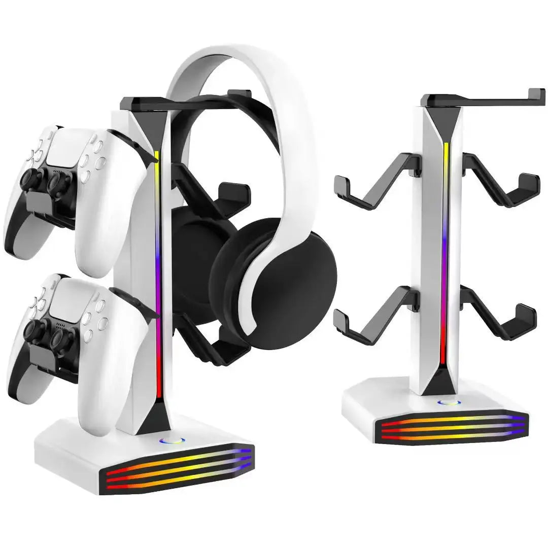 🎮 RGB Βάση Στήριξης Χειριστηρίων & Ακουστικών – 7 Λειτουργίες Φωτισμού, USB & Type-C Φόρτιση Η απόλυτη βάση για το gaming setup σου! Οργάνωσε, φόρτισε και δώσε στυλ στον χώρο σου. 🌈✨