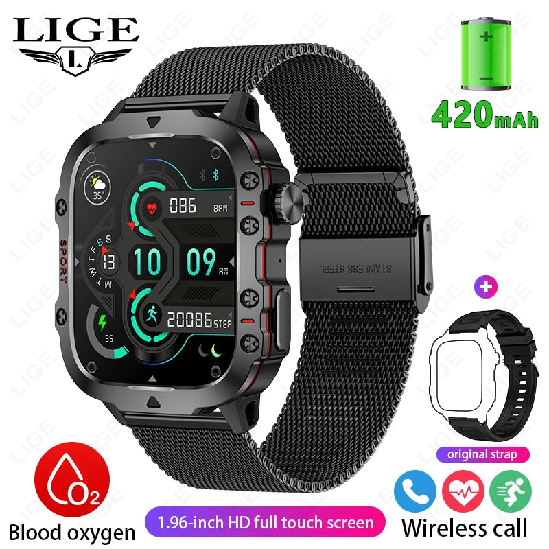 🛡️ LIGE 2025 Outdoor Military Smartwatch – Η απόλυτη ισχύς στον καρπό σου! 🛡️