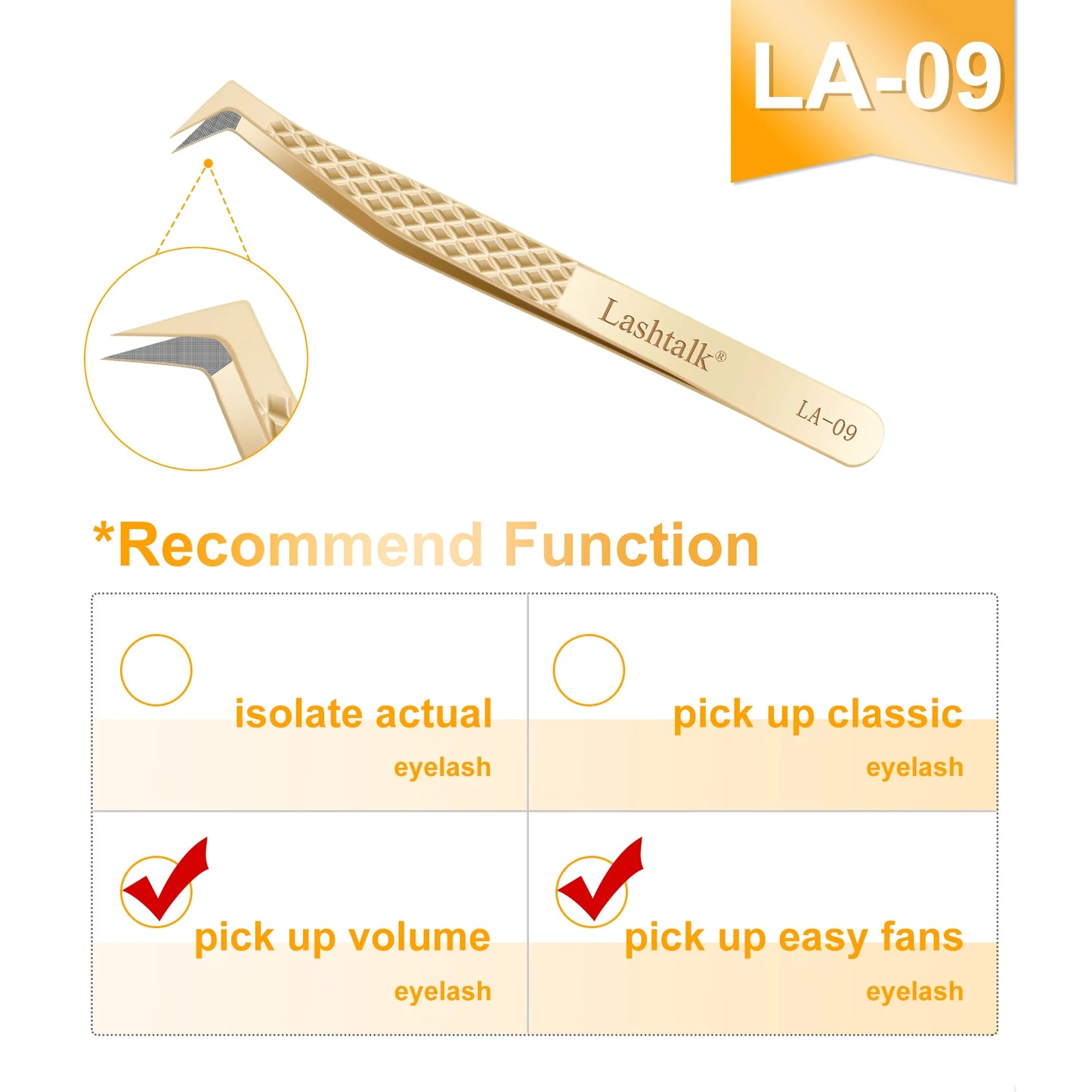 ✨ Lashtalk Precision Fiber Tip Tweezer – Premium Λαβίδα για Eyelash Extensions με Diamond Grip ✨