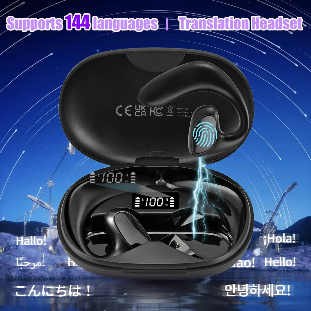 🎧 M8 Smart Voice Translator – Ακουστικά & Μεταφραστής 144 Γλωσσών