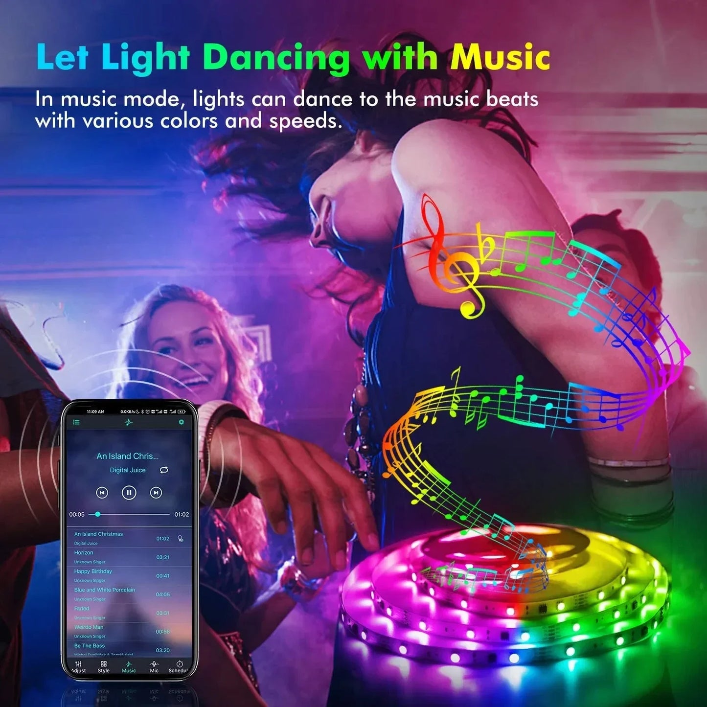 🌈💡 RGB LED Strip Light – SMD 5050 USB με APP & Remote Control 📱✨ Για TV, Σαλόνι & Υπνοδωμάτιο