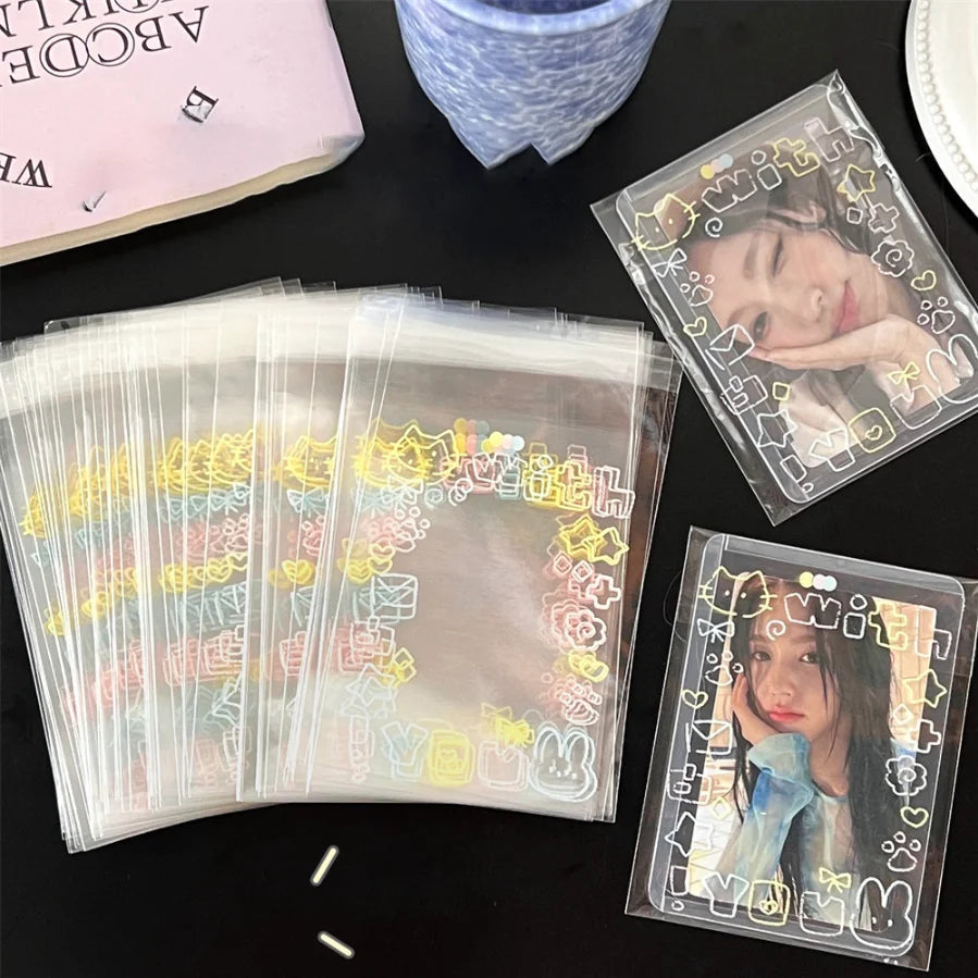 😺 Graffiti Kitten Αυτοκόλλητες Σακούλες – 20/50/100pcs | OPP Gift Bags για Συσκευασία Καρτών & Μικρών Δώρων