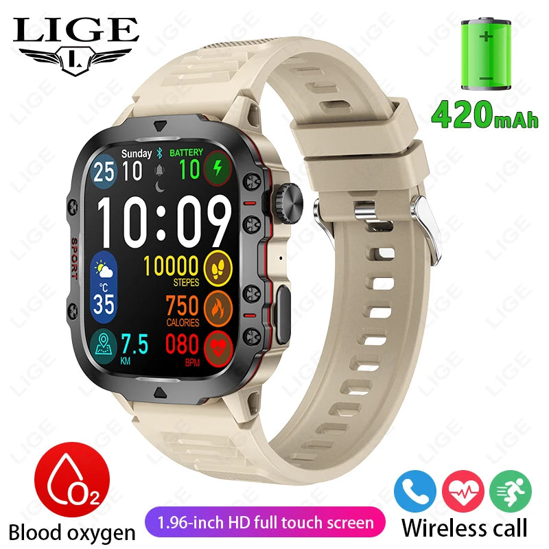🛡️ LIGE 2025 Outdoor Military Smartwatch – Η απόλυτη ισχύς στον καρπό σου! 🛡️