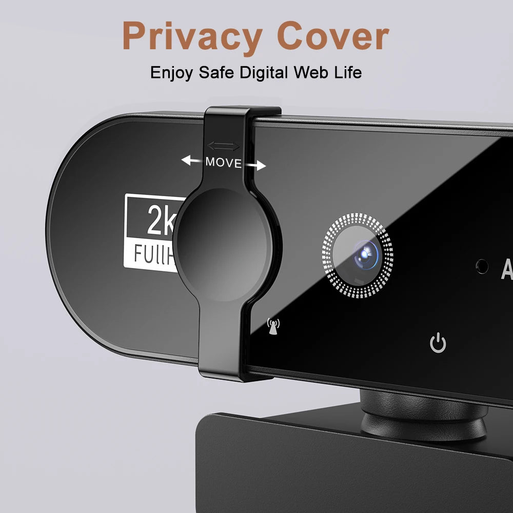 🎥💻 4K/2K/1080P USB Webcam – Με Autofocus, Μικρόφωνο & 360° Περιστροφή 🔊✨