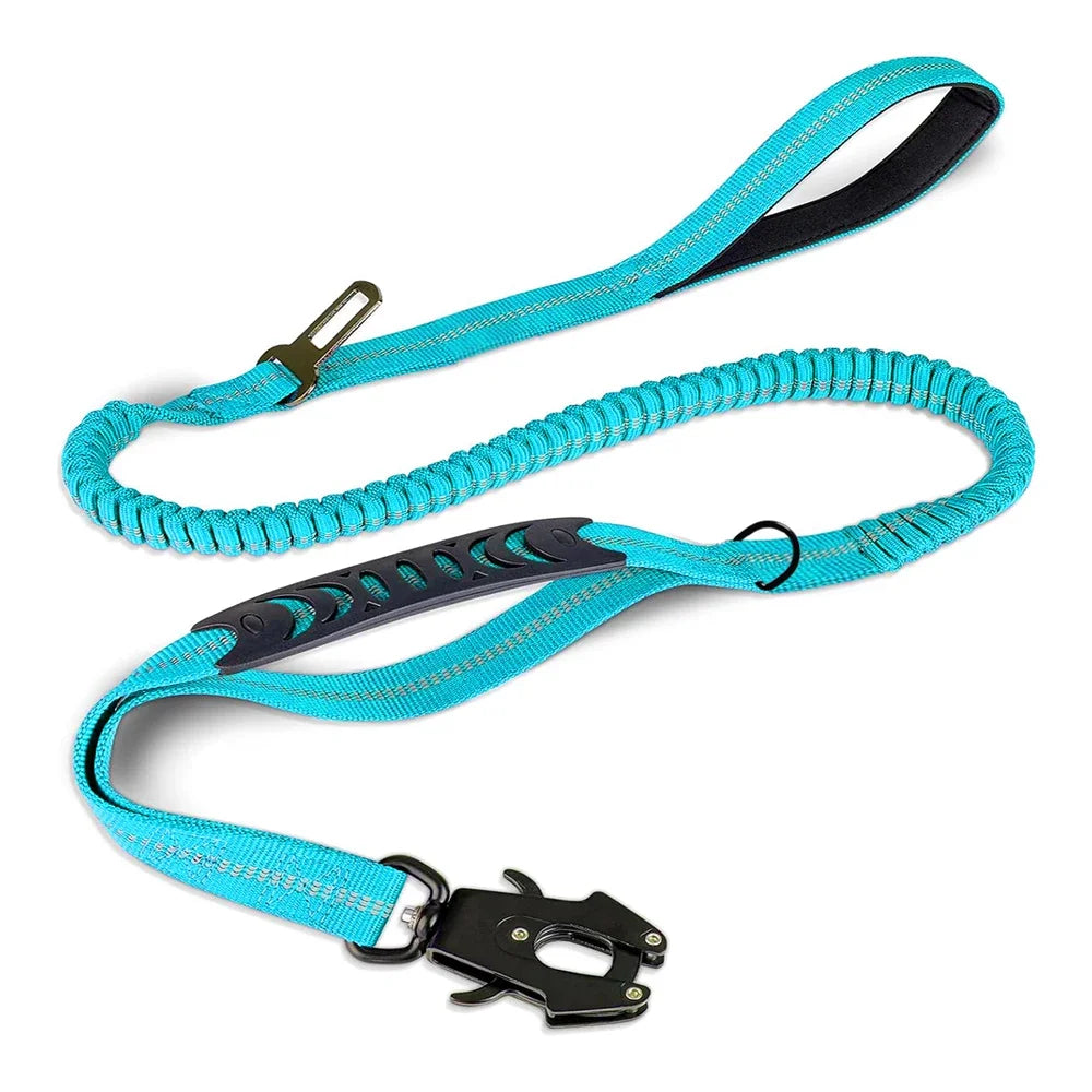 🚘🐕 Reflective Shock-Absorbing Dog Leash with Car Seatbelt – Tactical & Ανθεκτικό Bungee Λουρί 💥🦴 Αντοχή, έλεγχος & ασφάλεια – στη βόλτα και στο αυτοκίνητο!