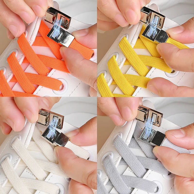 👟✨ Μαγνητικά No Tie Elastic Shoelaces – Ελαστικά Κορδόνια χωρίς Δέσιμο για Παιδιά & Ενήλικες 🚀