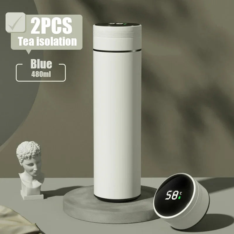 🌡️☕ Smart Thermos 480ml | 304 Ανοξείδωτο Ατσάλι | 💧 Αδιάβροχο | LED Ένδειξη Θερμοκρασίας | Double-Wall Vacuum Cup