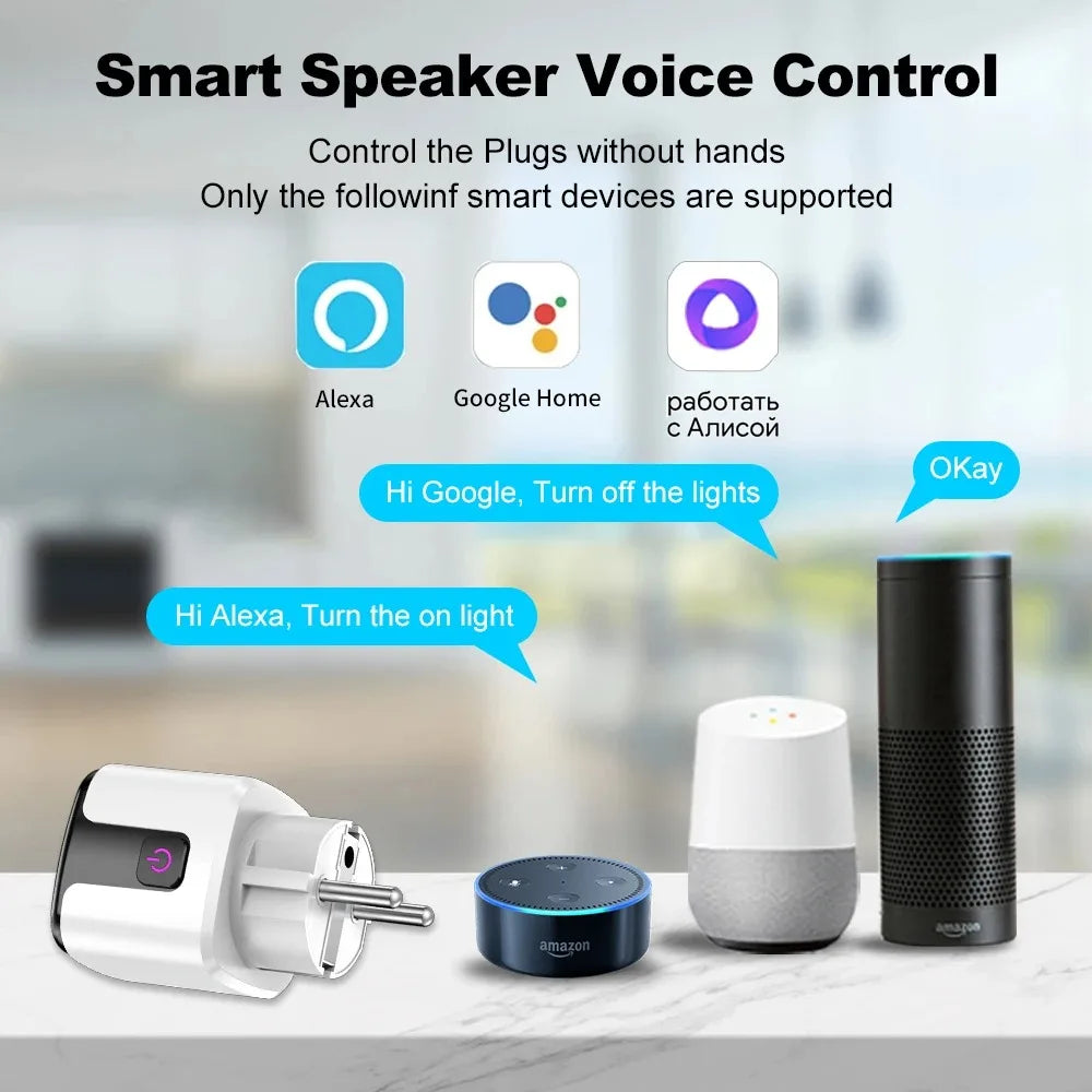 Tuya Smart EU Plug 🔌 | WiFi+BT 20A ⚡ | Power Monitor 📊 | Timer ⏱️ • Child Lock 🔒 | Alexa & Google ✅