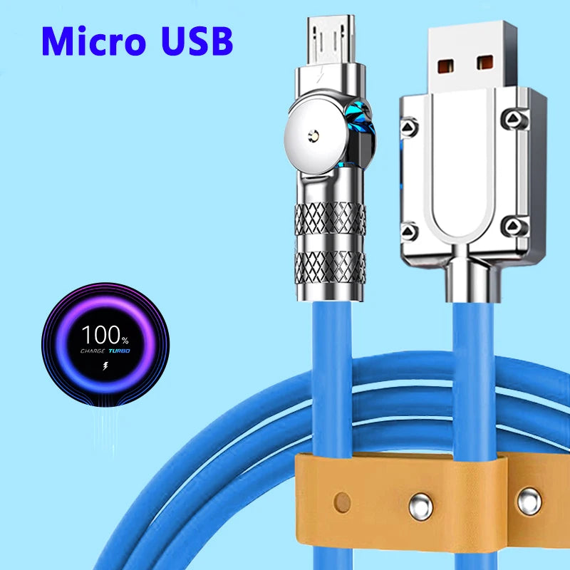 🎮⚡ Micro USB 120W 3A Elbow Fast Charging Cable – Για Gaming & Γρήγορη Φόρτιση 📱
