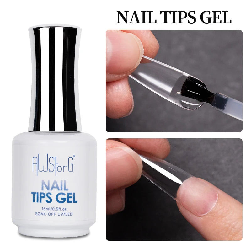 💅✨ AWStorG 3 in 1 Nail Tips Glue Gel – Πολυχρηστική Κόλλα & Gel για Τέλειο Μανικιούρ 🎯