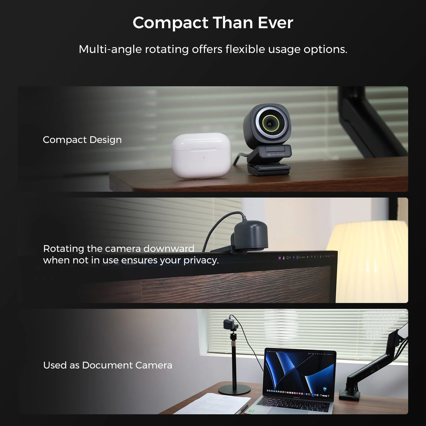 🌐 Nearstream 4K Webcam | Επαγγελματική Κάμερα με AI & Smart Features 📸 Ultra HD Video, 🎙️ Noise Canceling Mic, 🤖 AI Auto-Framing, 🔄 Ρυθμιζόμενο FOV 45°-95°, ⚡ Plug & Play