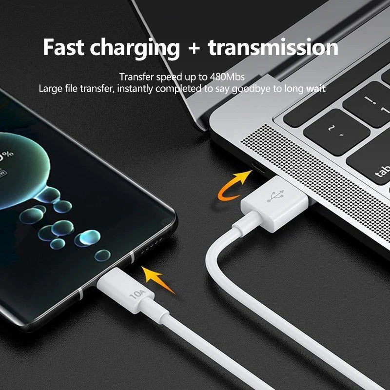 ⚡ 3PCS USB Type-C Καλώδιο 100W 10A – Super Fast Charging & Data Sync