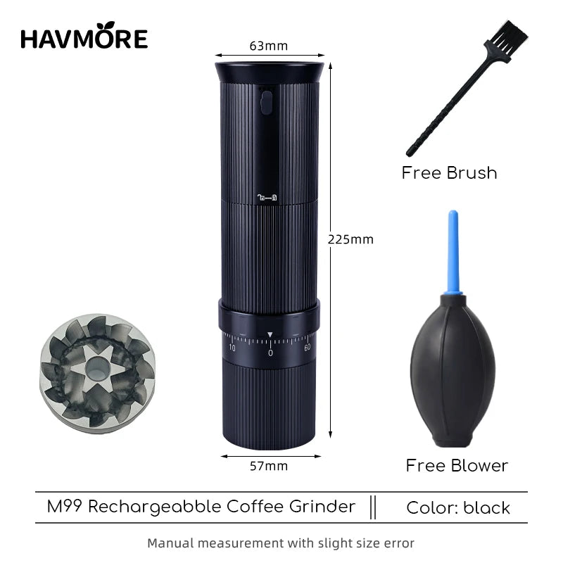 ☕⚡ Ηλεκτρικός Μύλος Καφέ USB 38mm – Ασύρματος, Φορητός & Υψηλής Ακρίβειας ⚡☕