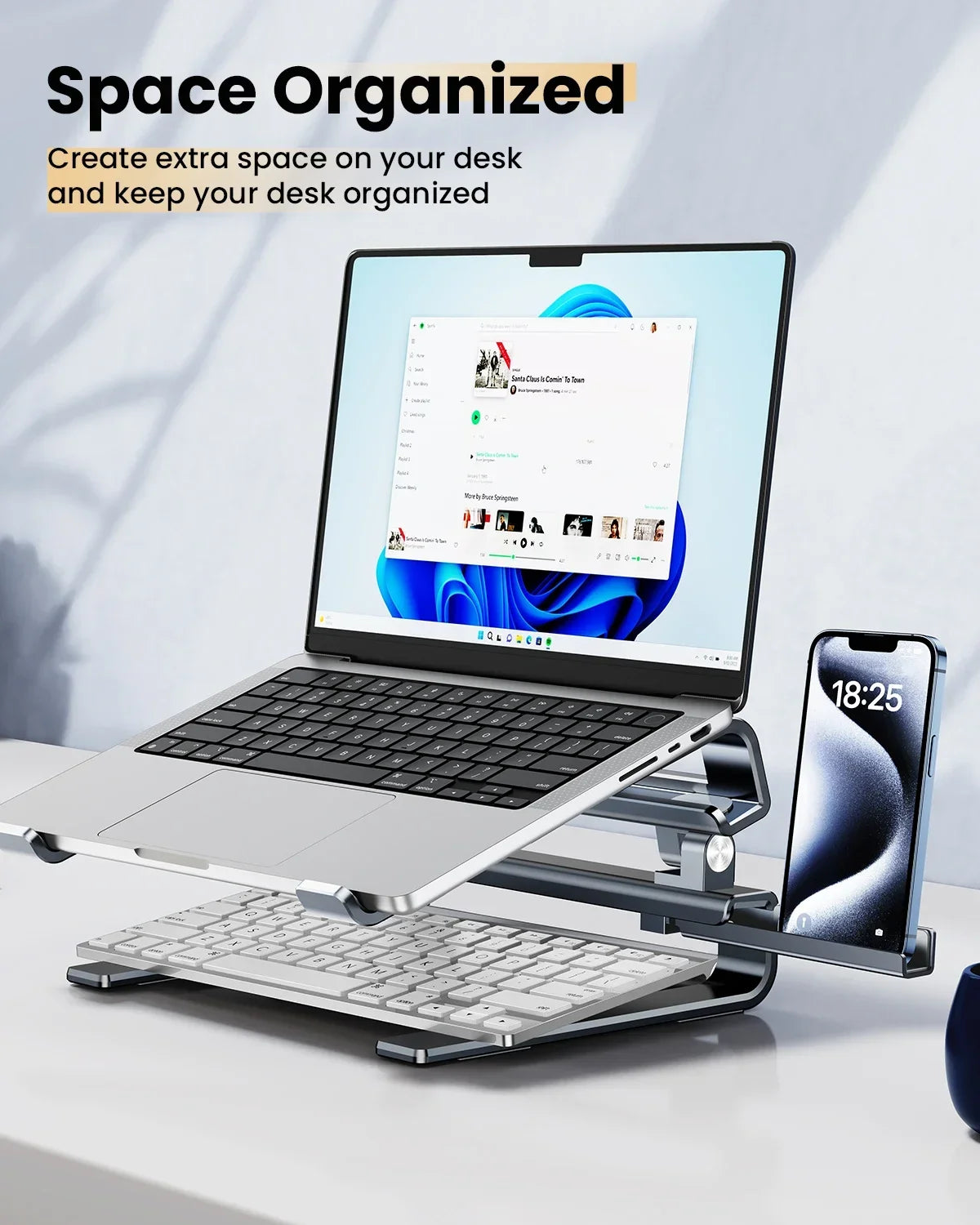 💻✨ Eary Aluminum Laptop Stand – Εργονομική Ρυθμιζόμενη Βάση Γραφείου 🎯