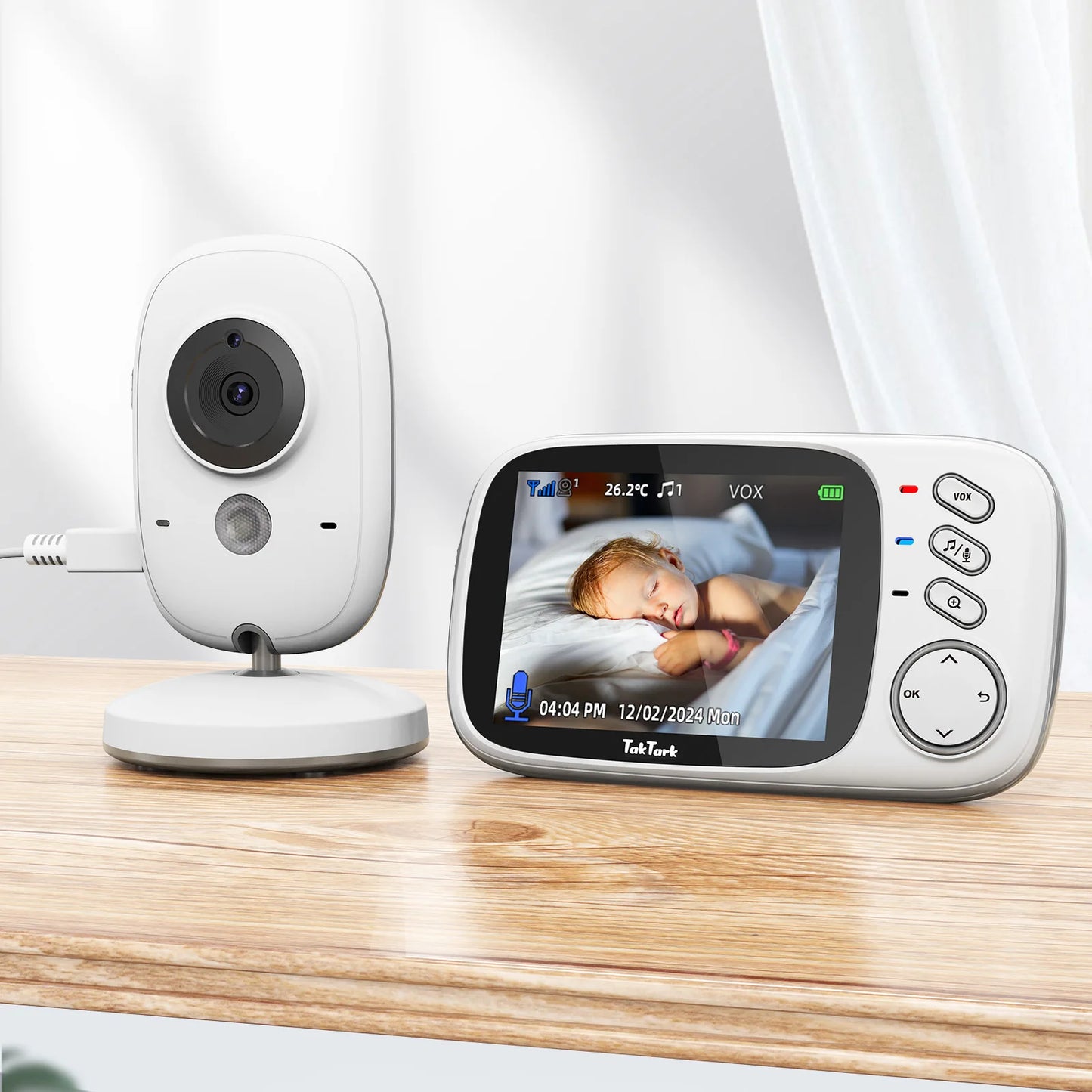 🍼📹 TakTark 3.2” Wireless Video Baby Monitor – Η ήρεμη λύση για γονείς Δες, άκου & μίλα στο μωρό σου εύκολα και με ασφάλεια – μέρα & νύχτα! 💖
