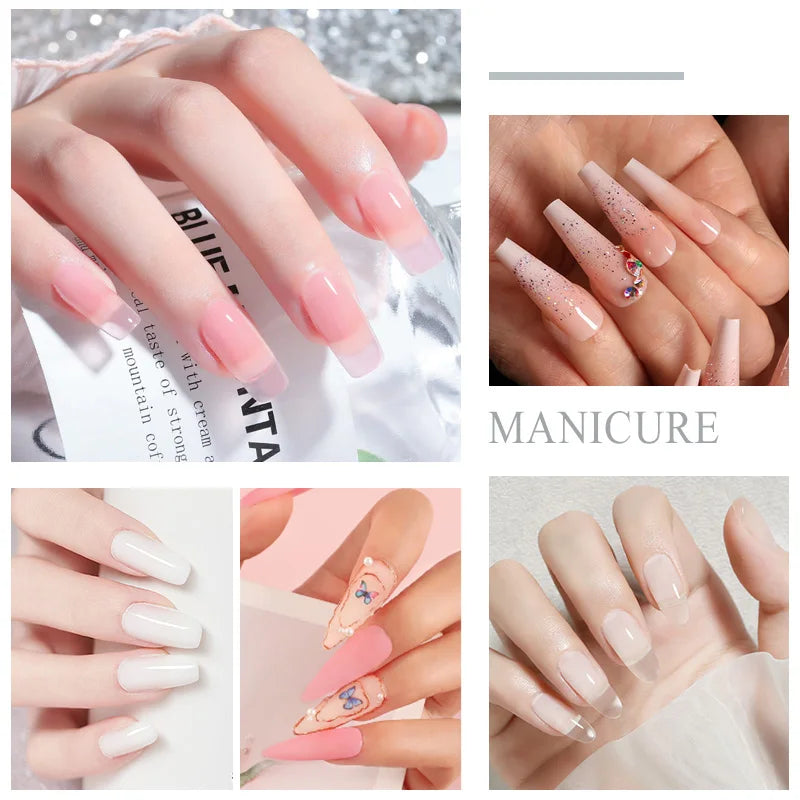 💅✨ Acrylic Nail Kit – Crystal Liquid 40ml & Acrylic Powder 45ml (Pink, White, Clear) 🎯
