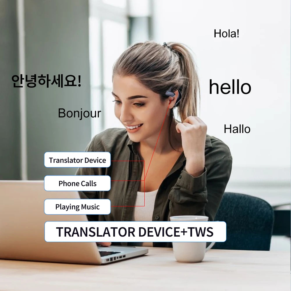 🎧 M8 Smart Voice Translator – Ακουστικά & Μεταφραστής 144 Γλωσσών