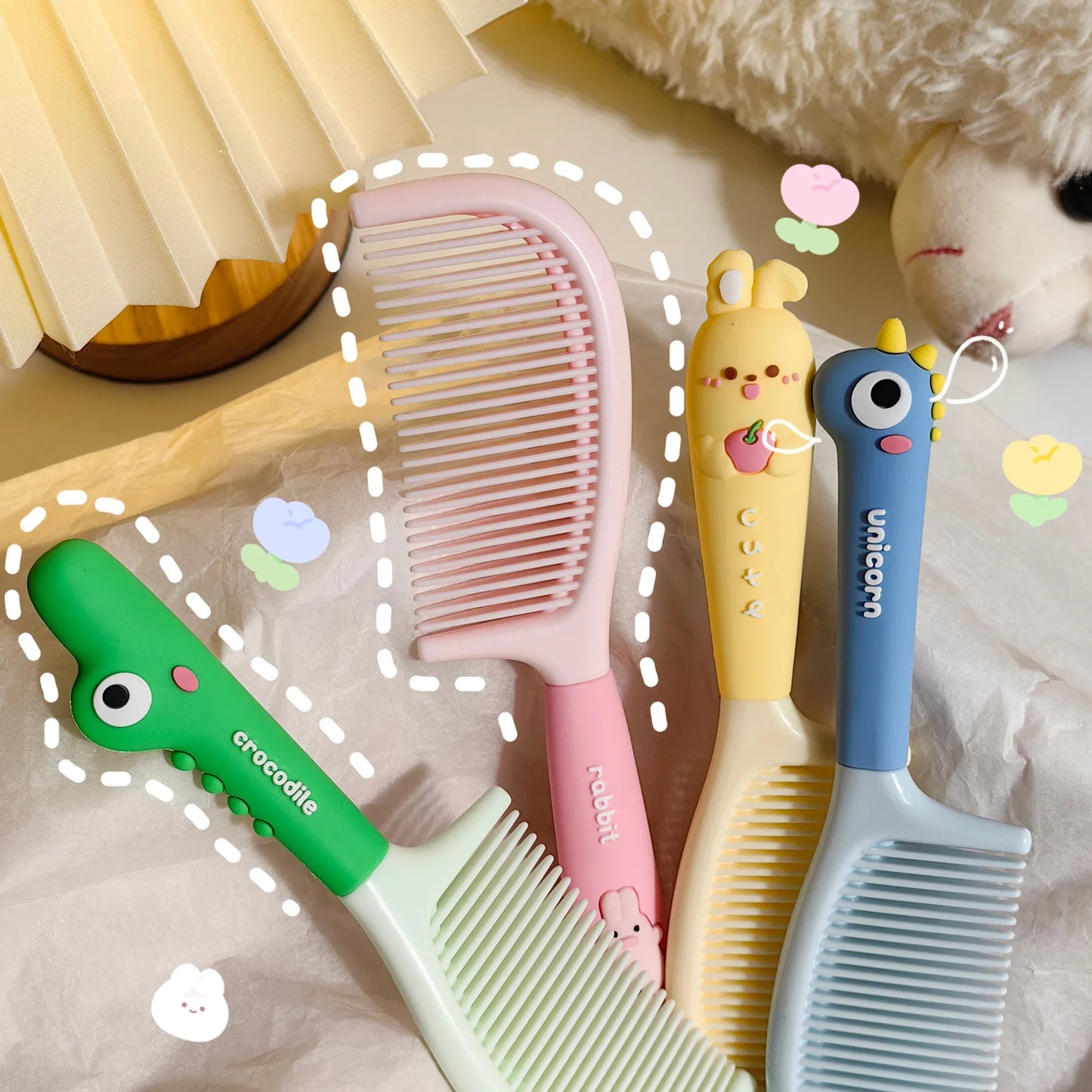 🐻🐰 Cute Kawaii Cartoon Bear/Rabbit Μακρύ Χτενάκι – Βούρτσα Μαλλιών για Κορίτσια & Γυναίκες Χαριτωμένη, πρακτική και ιδανική για απαλή περιποίηση μαλλιών χωρίς μπερδέματα! 💖✨