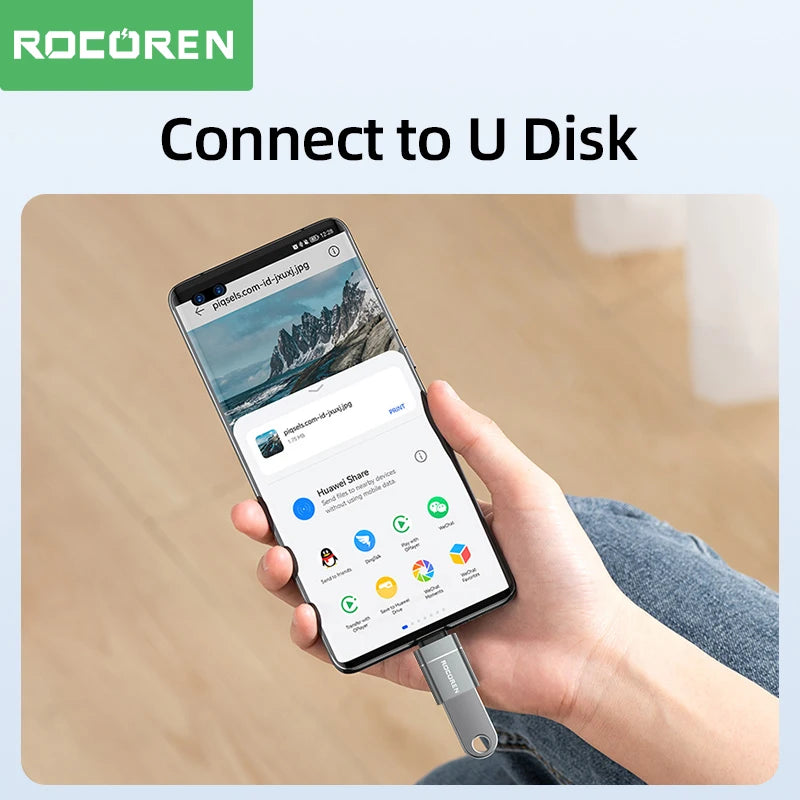 🔌✨ Rocoren USB-C OTG Adapter – Ταχύτατος Μετατροπέας USB-C σε USB 3.0 🎯