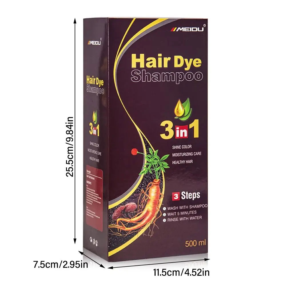 💇♀️🌿 Meidu 3-in-1 Instant Coloring Shampoo – Φυσική Βαφή & Περιποίηση Μαλλιών 🎯