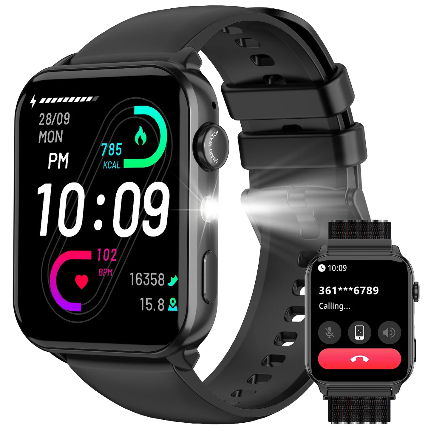 ⌚ Blackview R30 Max – Smartwatch 1.91” με LED Flashlight, Bluetooth Κλήσεις & 100+ Αθλητικά Modes