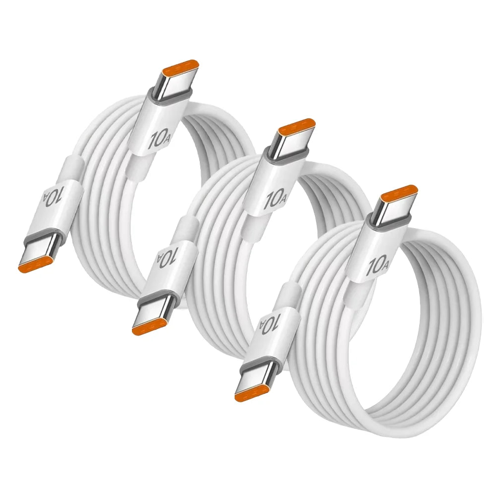 ⚡ NNBILI Σετ 3 Καλώδια Γρήγορης Φόρτισης 120W 10A – PD Dual Type-C για iPhone 15/16, Samsung & Huawei 🔌✨