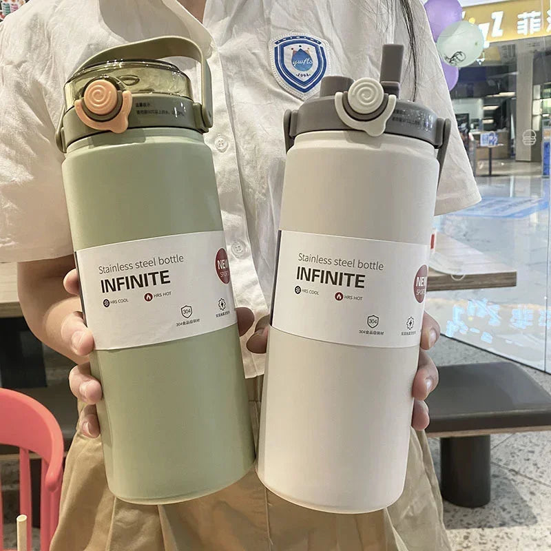 🥤✨ Μεγάλης Χωρητικότητας Θερμός με Καλαμάκι – Ζεστά & Κρύα Ποτά Όλη Μέρα! ✨🥤
