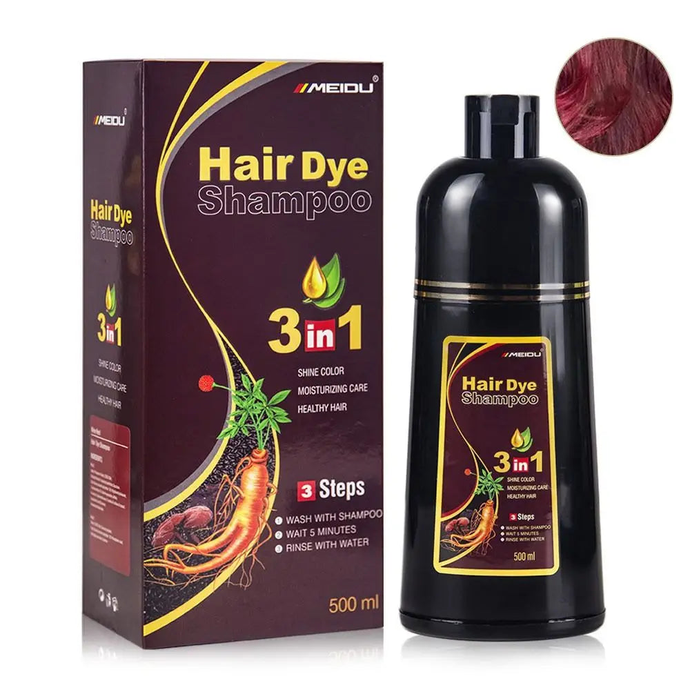 💇♀️🌿 Meidu 3-in-1 Instant Coloring Shampoo – Φυσική Βαφή & Περιποίηση Μαλλιών 🎯